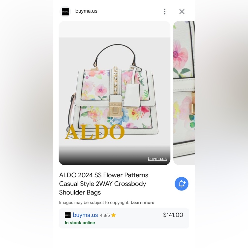 Aldo Floral Crossbody Bag - White and Pink - Picture 13 of 13